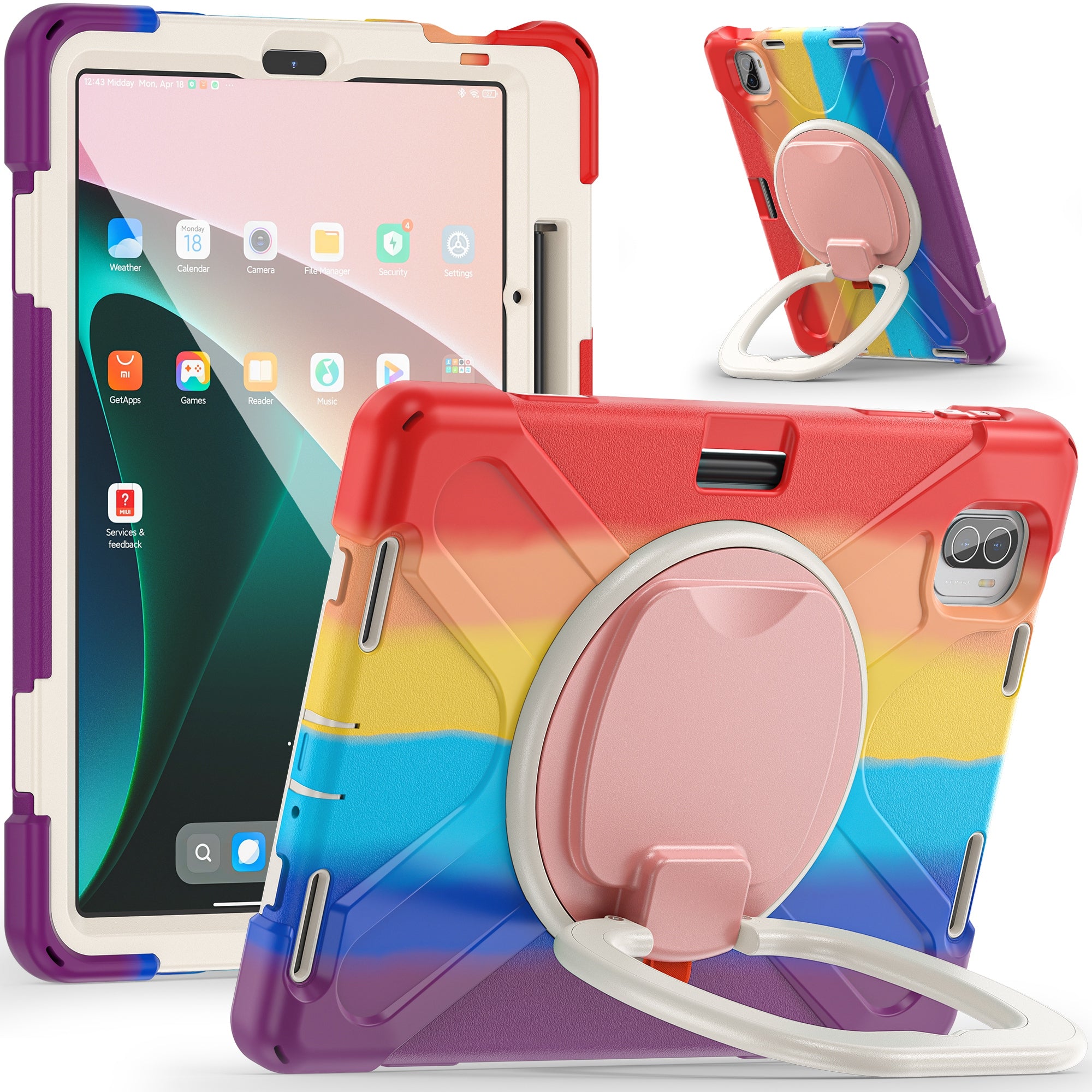 For Xiaomi Pad 5 Case Rugged Corner Protection PC+Silicone Tablet Cover with Rotating Kickstand For Xiaomi Pad 5 Case Rugged Corner Protection PC+Silicone Tablet Cover with Rotating Kickstand